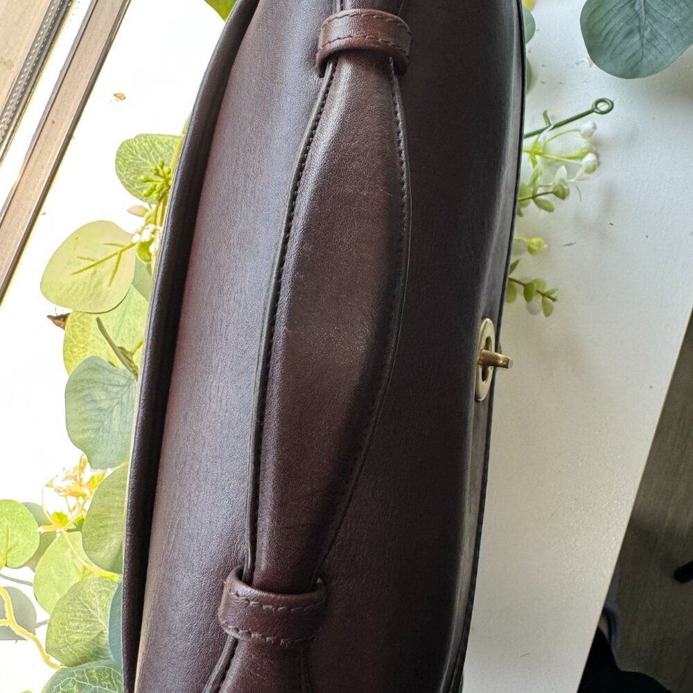 Vintage COACH Small Plaza Bag 9860 Mahogany Leather - Picture 10 of 12